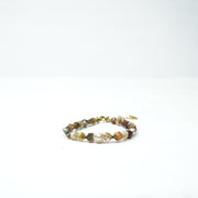 Orange Agate Bracelet: Heart and Square Charms